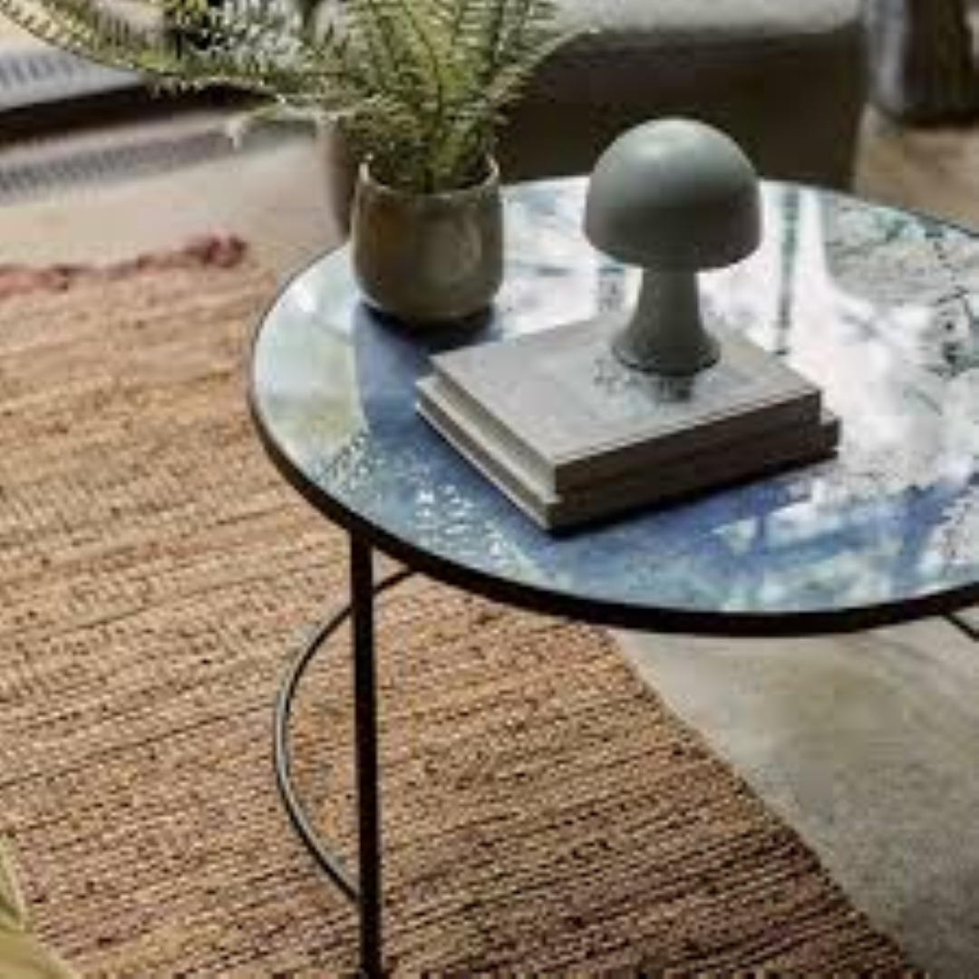 COMPLAST COFFEE TABLE MONZA ROUND BBLUE